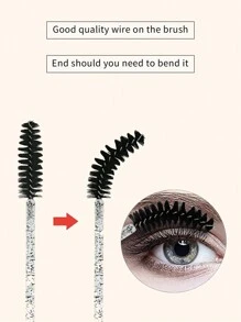 Pincel Descartável Transparente Preto para Alongamento de Cílios, Pincel de Maquiagem para Cílios, Pincel Cosmético para Cílios, 20/50/100/200/300/400/450 peças