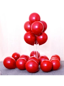 50 Plain Colorful Bladder Balloon 7 Inch Pear Shape Balloons Birthday Party Decoration Tea Reveal Arch - Merah - View 4
