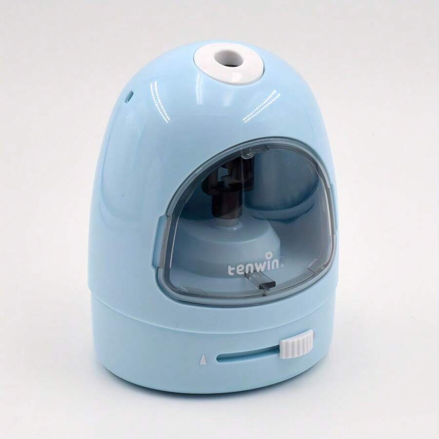 Electric Pencil Sharpener Cartoon Cute Pencil Roller Student Visual Pencil Sharpener Stationery - Blue a - View 1