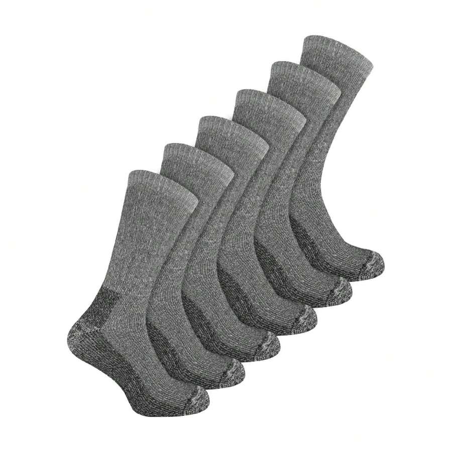 Sock Snob Mens 6 Pairs Multipack Crew Wool Socks: Reinforced Heel & Toe (Brown) - Fast Shipping And Quick Delivery