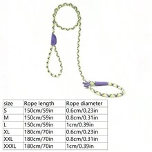 Medium-Large Dog Leash, Universal Safety Buckle Dog Collar & Leash Set, Anti-Pull Walk - Multicolor - View 38