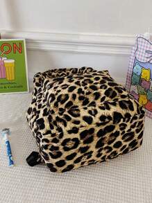 1 Piece Fashionable Women's Leopard Print Backpack, Waterproof Business Casual Computer Backpack, School Backpack, Fall Winter Fashionable Cheetah Print Purse For Women - Brown - View 7