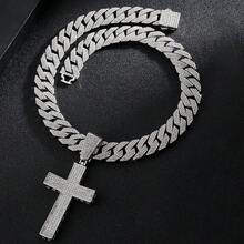 1pc Men's Fashion Ice Cross Pendant Necklace  Protection Symbol - Cross Necklace - View 6