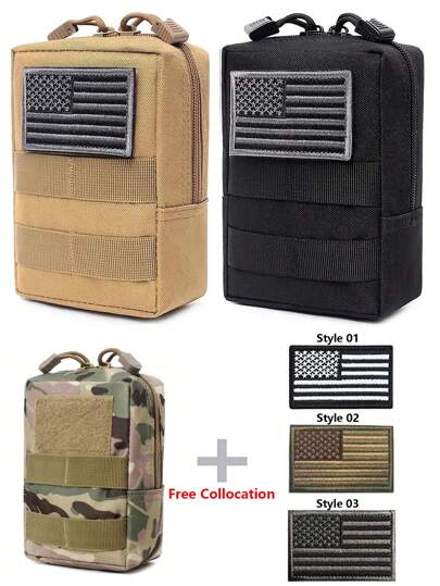 1pc Outdoor Waist Bag Molle Pouch,Oxford Cloth EDC Pouch With Multiple Compartments, Zipper Closure,600D Fanny Pack Sports Waist Bag, And Normal Water Resistance For Hiking, Backpacking, And Cross Training - Universal Fit For Men And Women