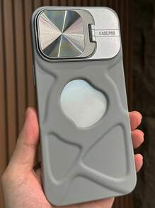 1pc Luxury Asymmetric 3D Surface Camera Bracket Phone Case Compatible With Iphone 15 14 13 12 11 Pro Max Wireless Charge Skin Friendly Holder Soft Cover
