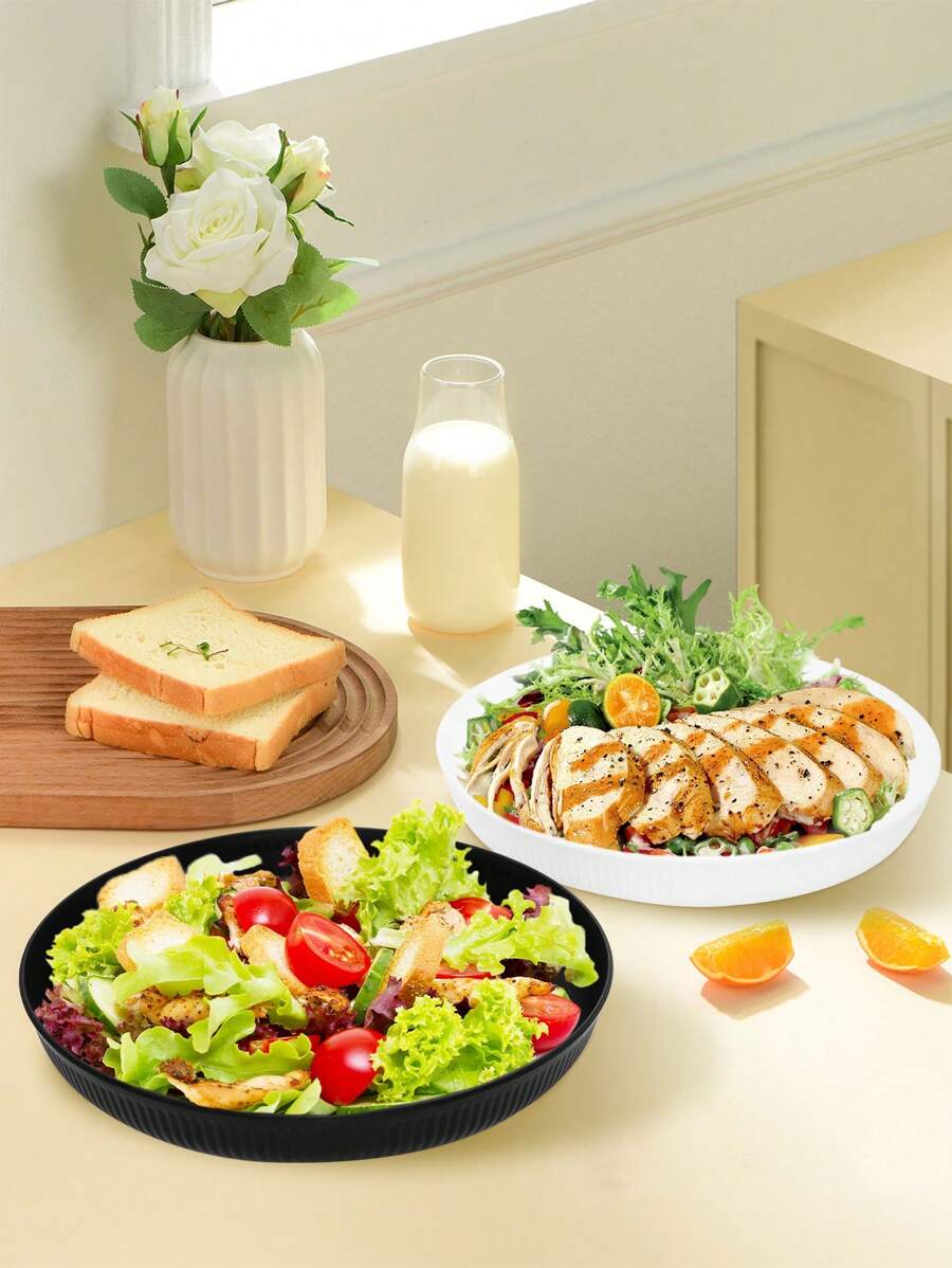 Elegant JapaneseStyle Round Dinner Plate, ChipResistant, For Home