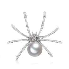 1pc Retro Black Spider Design Crystal Brooch, Fashionable Metal Lapel Pin For Women, Wholesale Halloween Accessories