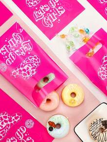 10 件粉色牛仔帽派对礼品袋、零食礼品手提袋、塑料回收袋、主题活动装饰品、生日礼物礼品袋 - 彩色 - 查看 4