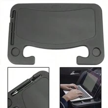 Car Steering Wheel Desk, Multi-Functional Car Tray, Eating & Working Platform With Phone/Laptop Holder - Black - View 3