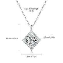 MDFUN 925纯银1克拉镀18k金镶嵌莫桑钻石项链适合男女日常佩戴宴会送给女友生日周年纪念礼物 - 方形 - 查看 4