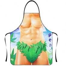 1pc Muscular Man Printed Chef Apron, Sleeveless Waterproof And Stain-Resistant Apron, Creative Funny High-Definition Printing, Suitable For Home Cooking, BBQ, Party