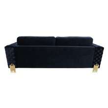 95" Black And Gold Velvet Sofa - màu đen - Xem 2