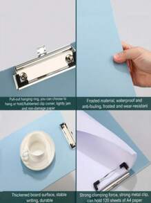 1pc Colorful A4 Size Clipboard Folder File Storage Document Organizer For Students, Office - Multicolor - View 4