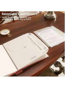 Document Organizer, Customized Nautical-Style Expanding File Folder For Important Papers, Birth Certificates, Social Security Cards, Passports, Family Tree, Photos, Letters, Etc. - Coffee Brown - View 4