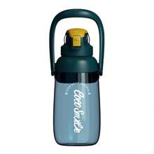 coco smile 1 st 2000 ml/67,64 oz extra grote capaciteit Tritan waterfles - draagbare handgreep en afneembare schouderriem, direct drinken en rietje - geschikt voor sport- en fitnessliefhebbers, mannen, vrouwen en studenten