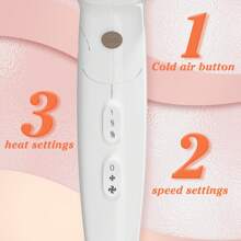 1 pièce Sèche-cheveux pliable de 2200W avec fonction ionique négative, 3 réglages de chaleur, 2 vitesses, protection contre la surchauffe, blanc, pour usage quotidien et voyage