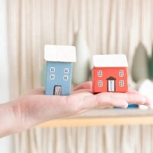 4 件套北欧日式迷你房屋模型，可爱木屋书桌装饰，居家房间装饰，拍照道具，送给家人和朋友的礼物，复古波西米亚风格装饰 - 小房子擺飾 - 查看 9
