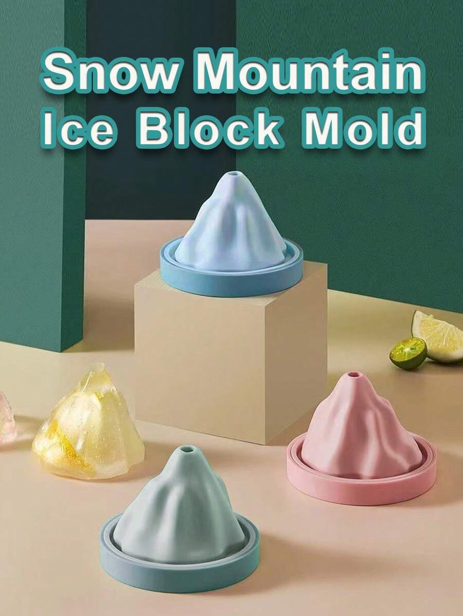 1pc Snow Mountain Ice Cube Mold Ice Cream Silicone Ice Box  Creative DIY Home Wine Ice Tray Refrigerator Champagne Ice Cube Quick Freezer  Homemade Whiskey Ice Beer Ice Cube Mold Artifact