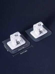 2pcs Holders For Door Curtain Rod Or Window Curtain Rod Without Drilling, Strong Buckle Clamping Rod, Expandable Bracket, Adhesive Support Clip Home Bathroom Decor Fall Decor Bathroom Accessories Back To School - Clear - View 10