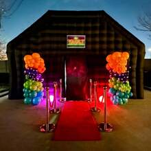 Inflatable Nightclub Tent Large Black Blow Up Night Club Party Tent Square Gazebo Event Room Movable Portable Night Club Party Pavilion For Backyard/Outdoor Events (18x16x14ft, Black) - màu đen - Xem 5