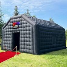 Inflatable Nightclub Tent Large Black Blow Up Night Club Party Tent Square Gazebo Event Room Movable Portable Night Club Party Pavilion For Backyard/Outdoor Events (18x16x14ft, Black) - màu đen - Xem 2