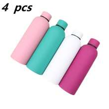 304 Stainless Steel Vacuum Insulated Bottle, Rubber Coated, Solid Color, 500ml/16.9oz, Student & Women's Water Bottle, Keeps Drinks Hot & Cold, Great Gift For Back To School Back To School