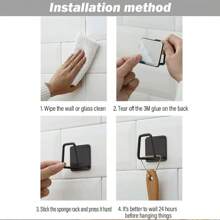 Soporte de esponja de acero inoxidable, organizador de fregadero sin taladrar, rejilla de drenaje de esponja, soporte de estropajo de cocina, estante colgante para trapos de cocina, color negro