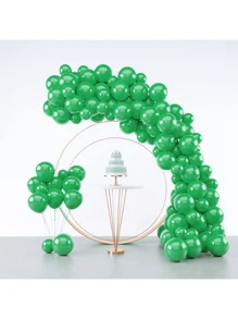 50 Flat Colored Bladder Balloon 9 Inch Round Ball Balloons Decoration Party Birthday Tea Reveal Arch - Dark Green - View 2