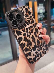 1 pièce Coque de téléphone à imprimé animal léopard noir compatible avec iPhone 15 Pro Max/15 Pro/15/14/13/12/11/13 Pro Max/14 Pro, couvercle de protection de téléphone à couverture complète - Multicolore - Voir 1