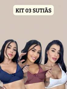 Maternity Package Kit 03 Nursing Bras In MICROFIBER Navy/Wine/White. - Nhiều màu - Xem 1