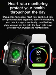 T500+Plus reloj inteligente de pantalla completa de 1,75 pulgadas llamada Bluetooth personalizada fondos de pantalla música frecuencia cardíaca presión arterial - Negro - Ver 7