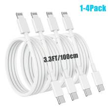 1-4 Packs Apple Charging Cables 3.3ft, Compatible With IPhone Chargers Cable,USB C To Lightning Fast Compatible With IPhone Charging Cord Compatible With For IPhone 14/13/12/11/11Pro/11Max/ X/XS/XR/XS Max/8/7, Ipad(White) Compatible With IPhone 16, 16 Pro Max, 15, 15 Plus, 15 Pro, 15 Pro Max,Compatible With Xiaomi, Compatible With OnePlus Type C