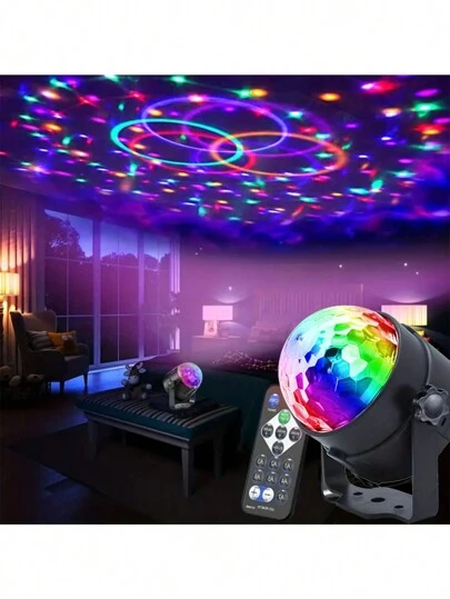 1 đèn quả cầu pha lê kèm chân đế, đèn disco điều khiển từ xa, đèn sân khấu xoay 7 màu kèm chân đế, đèn xoay, điều khiển từ xa đổi màu, thích hợp cho các bữa tiệc tại nhà và các dịp lễ hội, đèn quà tặng