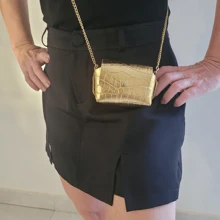 Women's Bag Mini Leather Bag Baladinha Chain Strap Fashion Launch 12 Colors - Màu hồng gỉ - Xem 7