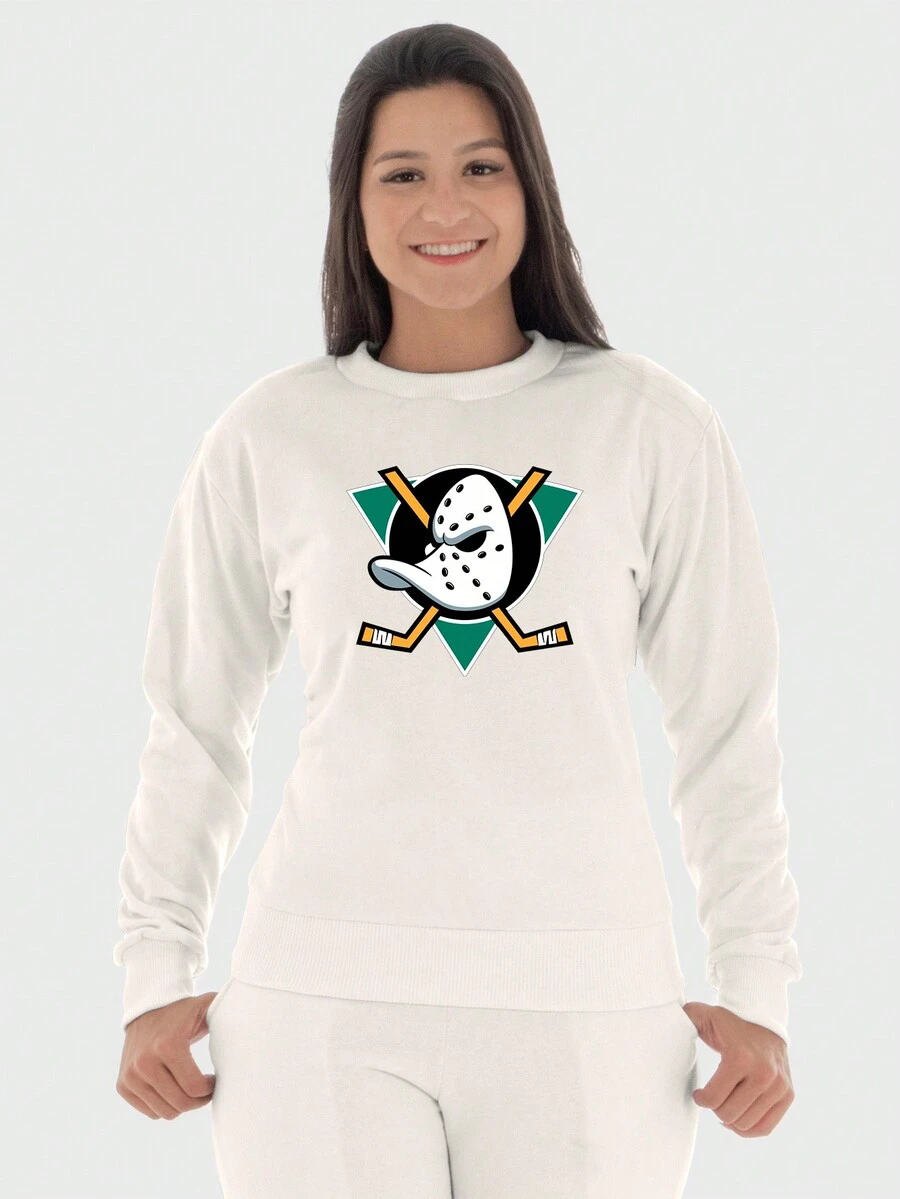 Super Patos Women's Round Neck Sweatshirt Printed Flannel - Màu be - Xem 1