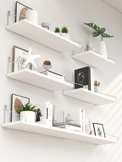 1pc Prateleira flutuante montada na parede Suporte de armazenamento de parede Suporte de estante de livros Decoração de casa de outono Decoração de quarto