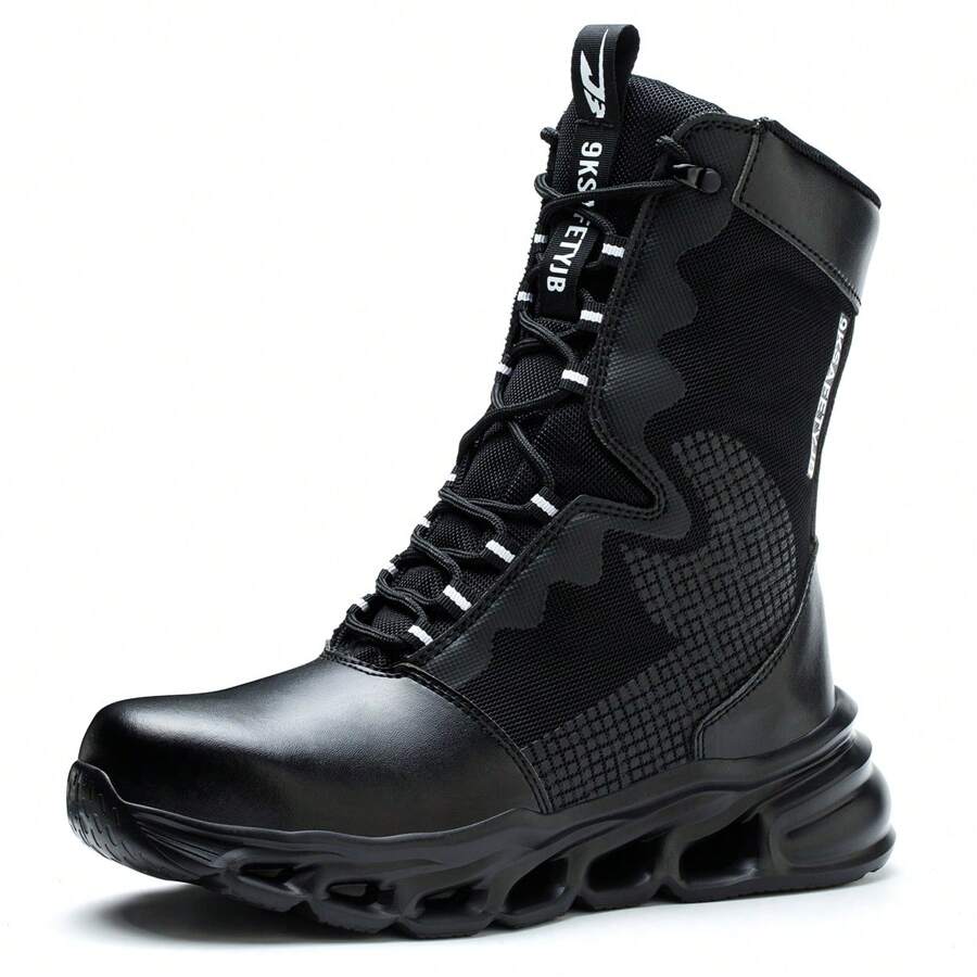 Botas tácticas militares para hombres, impermeables y a prueba de polvo, botas de trabajo para desierto, ligeras, para senderismo al aire libre y motocicleta - Negro - Ver 1