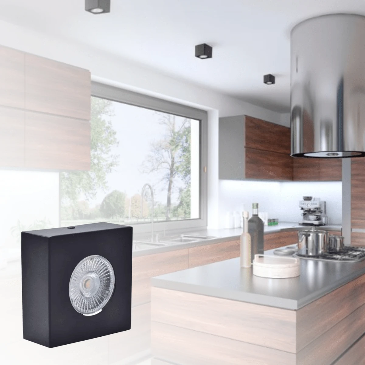 Spot Ceiling Light Overlay Mini 10X10 Square 5w Black Brand - Brlux - 6500k-白光 - 查看 1