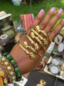 1 pièce Bracelet ajustable Néfertiti, reine égyptienne, pour femmes et hommes, bracelet africain de couple, bijoux de hip-hop punk, cadeaux 2024