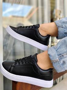 Casual, Elegant Women's Adult Traditional Low Top Sneakers, Low Sole, Light, Soft And Comfortable. - màu đen - Xem 2