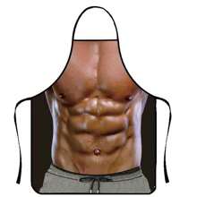 1pc Muscular Man Printed Chef Apron, Sleeveless Waterproof And Stain-Resistant Apron, Creative Funny High-Definition Printing, Suitable For Home Cooking, BBQ, Party