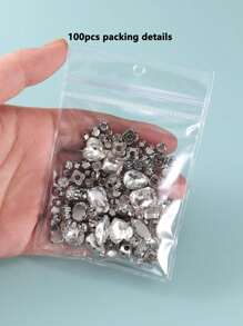 52/58/100 Chiếc May Thủ Công Trên Kính Kim Cương Giả Kim Loại Móng Vuốt Kim Cương Giả May Trang Trí - trắng - Xem 2