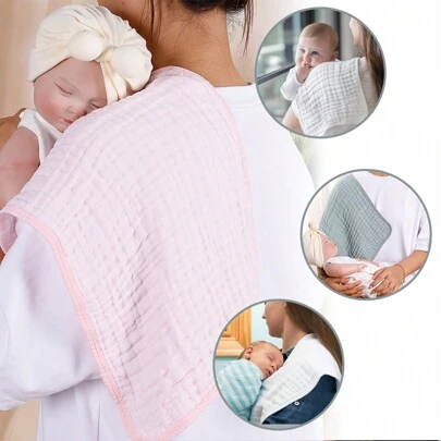 6 包大号 20 英寸 x 11 英寸超柔软吸水婴儿拍嗝巾 - 白色/粉色/深绿色