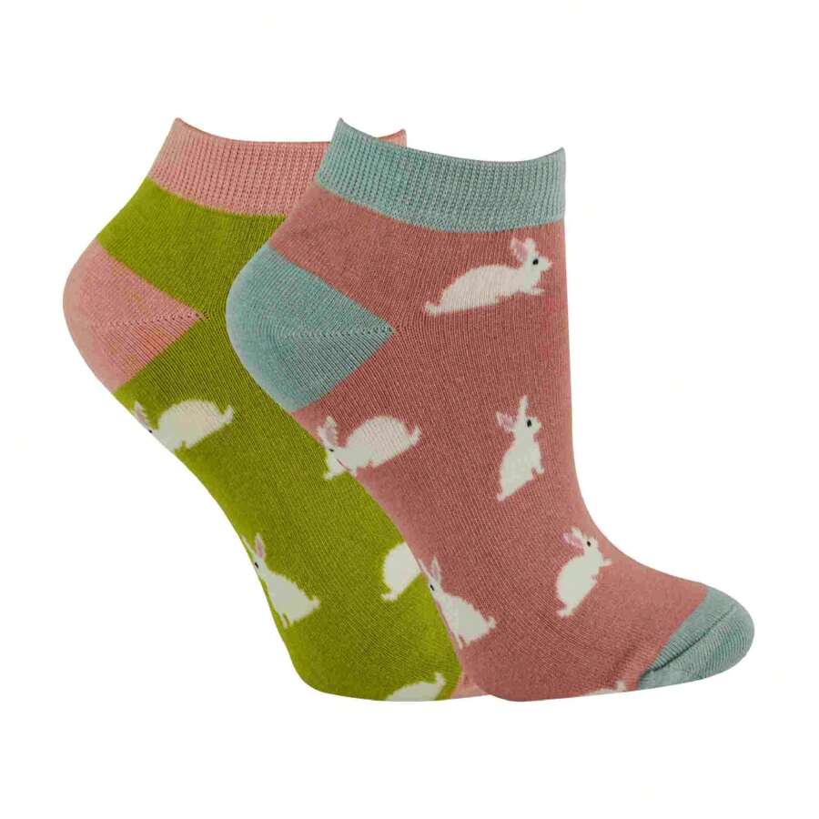 Miss Sparrow 2 Pack Ladies Novelty Animal Themed Bamboo Trainer Socks (Turtles) - Fast Shipping And Quick Delivery - Multicolor - View 1