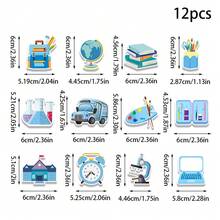 12 PIEZAS Decoraciones de toppers de cupcakes de Bienvenida de regreso para decoraciones de fiesta de inicio de clases - Multicolor - Ver 7