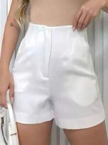 Basic Tailor Shorts With Lined Pocket - 白色 - 查看 2