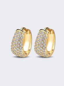 1 Pair Luxury Micro-Inlaid Earrings, Suitable For Daily Wear, Parties, And As A Valentine's Day Gift - Luxury Round - View 7