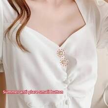 10pcs Non-Slip Buttons For Fixing Clothes & Adjusting Waist & Collecting Clothes Faux Pearl Brooch Buckles Seamless Button - Multicolor - View 3