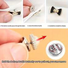 10pcs Non-Slip Buttons For Fixing Clothes & Adjusting Waist & Collecting Clothes Faux Pearl Brooch Buckles Seamless Button - Multicolor - View 5