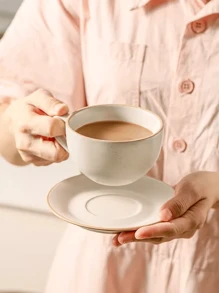 Espresso Cups Small Capacity Antique Rough Pottery Vintage Exquisite Pull Cup Design Ceramic Coffee Cups And Saucers Back To School